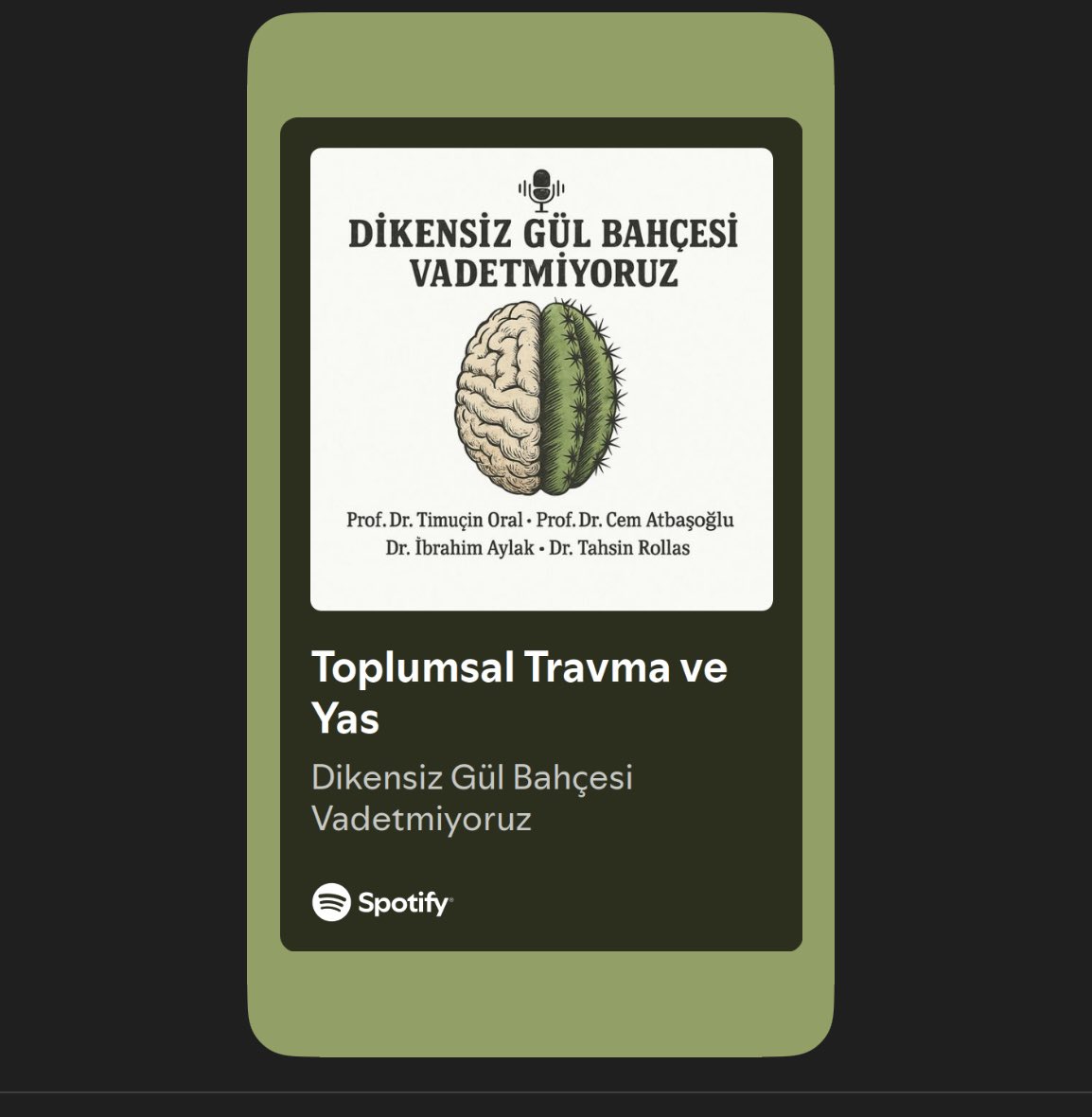 Dikensiz Gül Bahçesi Vadetmiyoruz'un yeni bölümünde Kartalkaya Otel yangını ve Sivas katliamından yola çıkarak travmanın etkilerini konuşuyoruz. 
Konuğumuz, Prof. Dr. Gamze Özçürümez. <a href="/gamzeozc/">gamzeozc</a> 
open.spotify.com/episode/6zHpfD…