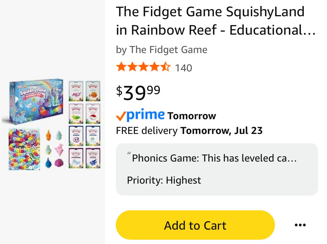 TeachWithRiss's tweet image. Teacher list drop while I clean the house pt. 3!
I am REALLY HOPING to get the phonics game, Squishyland! It comes with different level cards so any of my students can play together no matter their reading ability!
Any help is appreciated!
#clearthelist
amazon.com/hz/wishlist/ls…