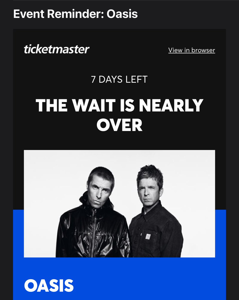 carlavfcarla's tweet image. I admire Ticketmaster for thinking I need a reminder x