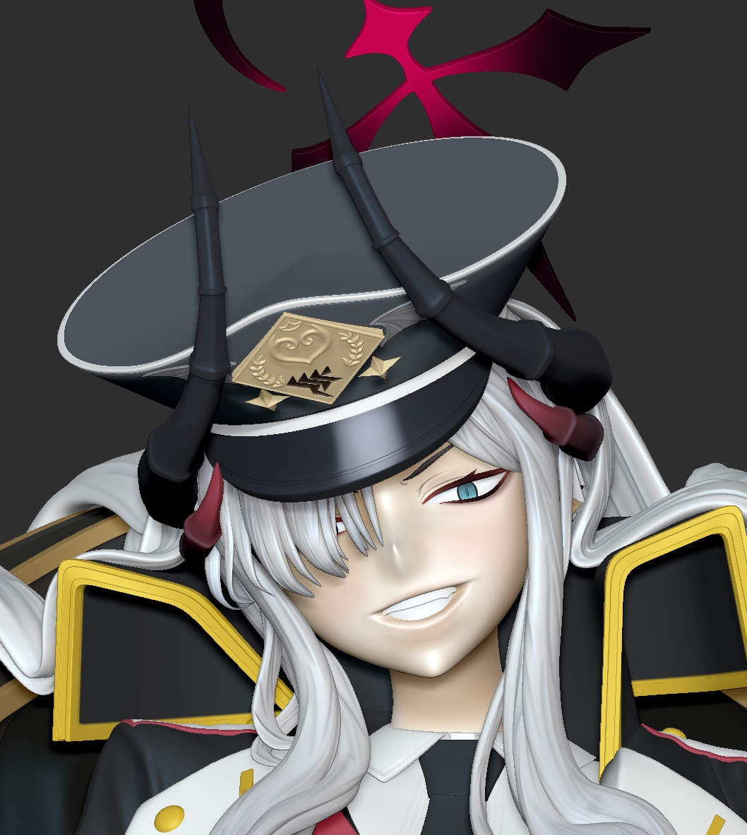 Hyeoncheol80846's tweet image. 블루아카이브의 하누마 마코토  연습작 입니다.
#BlueArhcive #zbrush