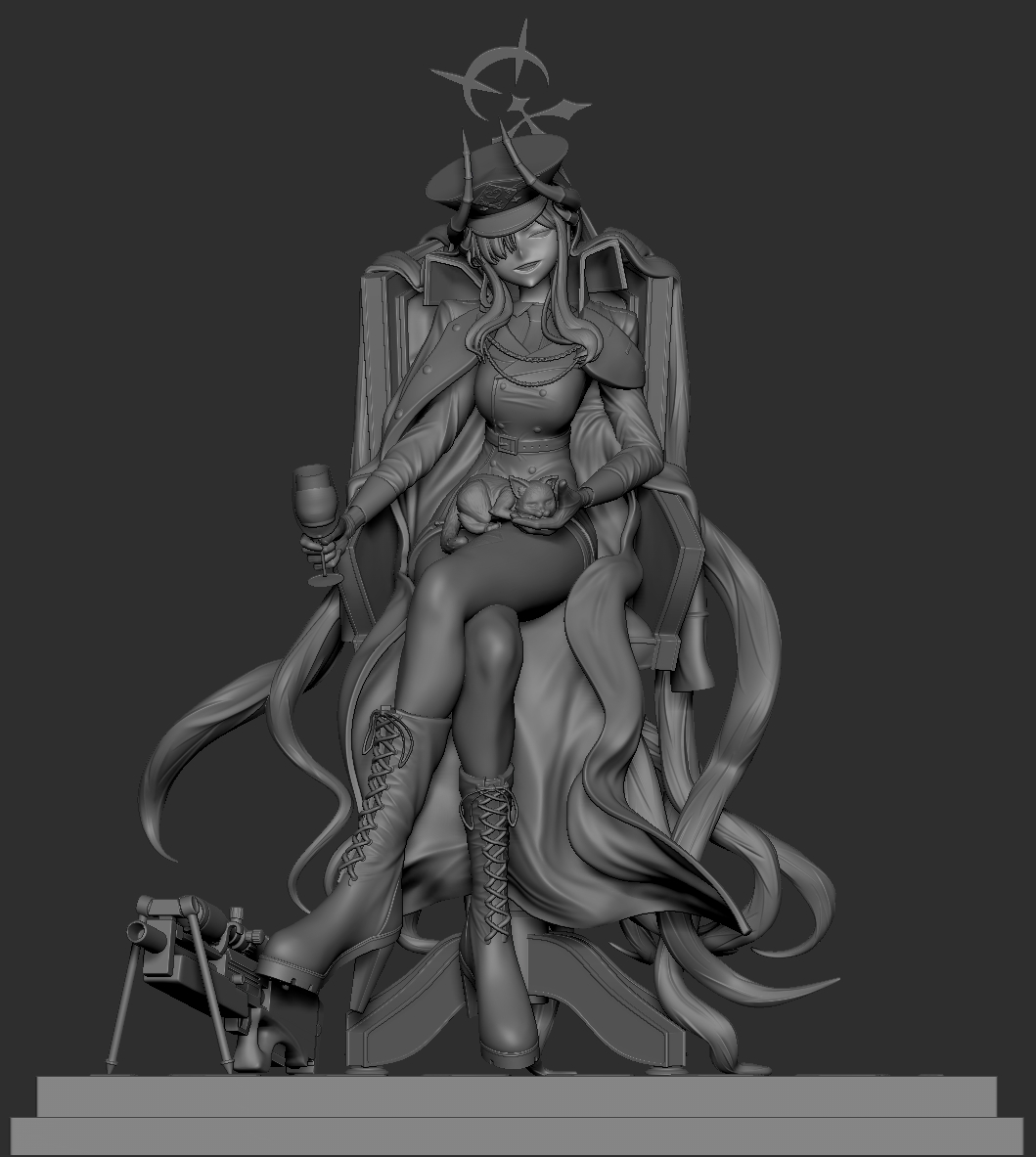 Hyeoncheol80846's tweet image. 블루아카이브의 하누마 마코토  연습작 입니다.
#BlueArhcive #zbrush