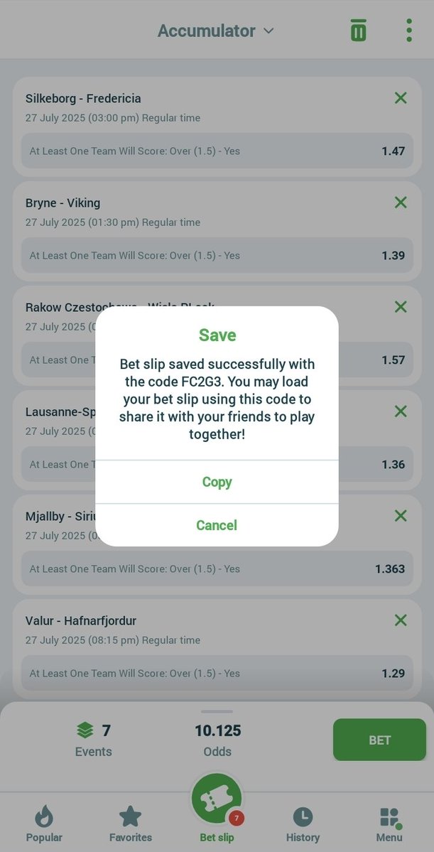 BettingTipsMan's tweet image. 10 odds on @22bet_official
*At least one team to score over 1.5 goals*
Booking code: FC2G3
Register ➡️ shorturl.at/moont
Promocode: BTIPSMAN01