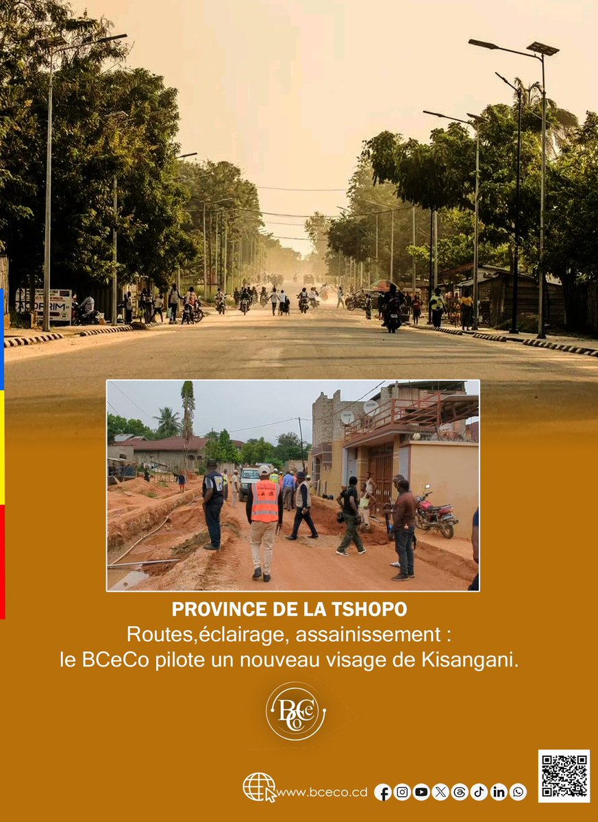 BCeCoRDC's tweet image. #RDC #TSHOPO | Routes, éclairage, assainissement: le BCeCo pilote un nouveau visage de Kisangani.
La ville de Kisangani connaît une transformation majeure, reflet d'un effort concerté entre autorités, entreprises et institutions de contrôle. Ce samedi 26 juillet 2025, une…