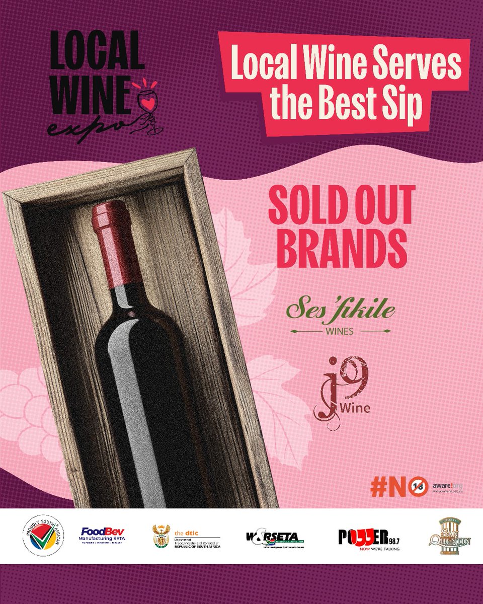 ProudlySA's tweet image. Attending the #LocalWineExpo2025 today? Please take note of the sold-out wine brands, Ses'fikile and j9.
We can’t get over the love people are showing for local wines and we’re here for it.
Thank you for your support
#LovedHereMadeHere