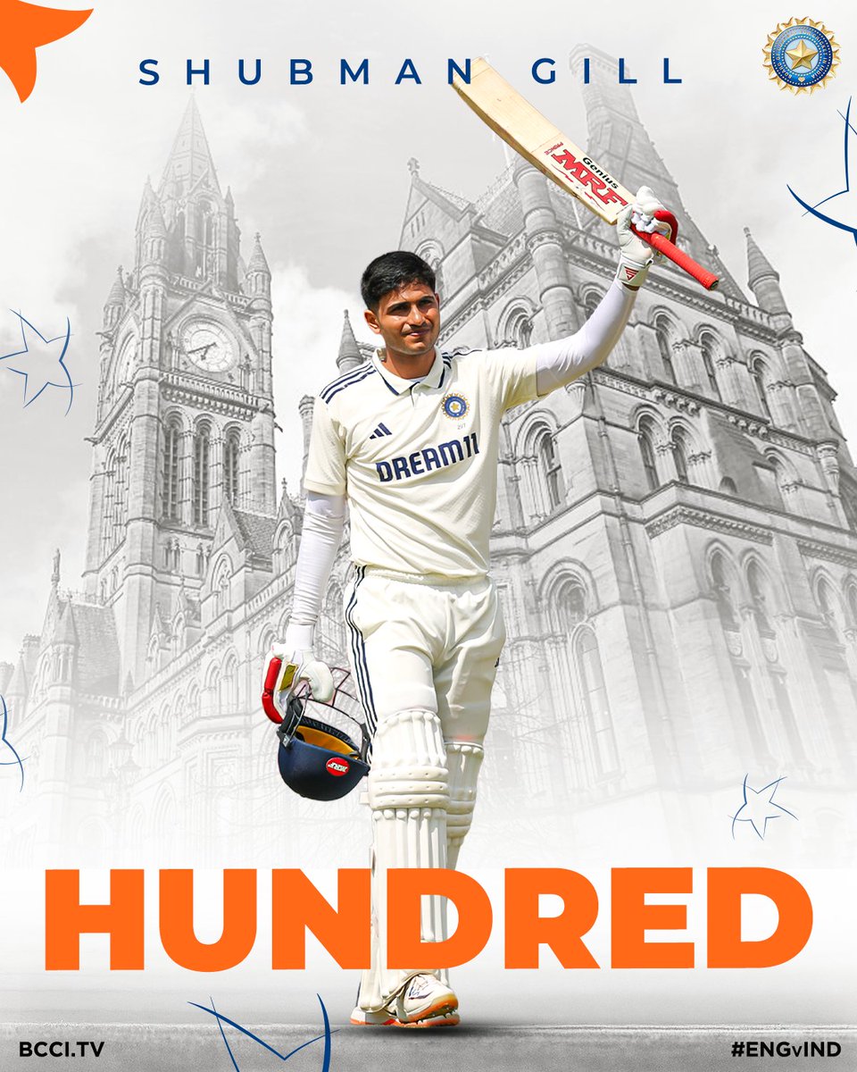BCCI (@bcci) on Twitter photo HUNDRED! 🙌
Another day in the series and another scintillating century from the Skipper! 💯
Captain Shubman Gill gets to his 9th Test Ton 👏👏
Updates ▶️ bit.ly/ENGvIND-4thTES…
#TeamIndia | #ENGvIND | <a href="/ShubmanGill/">Shubman Gill</a> HUNDRED! 🙌
Another day in the series and another scintillating century from the Skipper! 💯
Captain Shubman Gill gets to his 9th Test Ton 👏👏
Updates ▶️ bit.ly/ENGvIND-4thTES…
#TeamIndia | #ENGvIND | <a href="/ShubmanGill/">Shubman Gill</a>