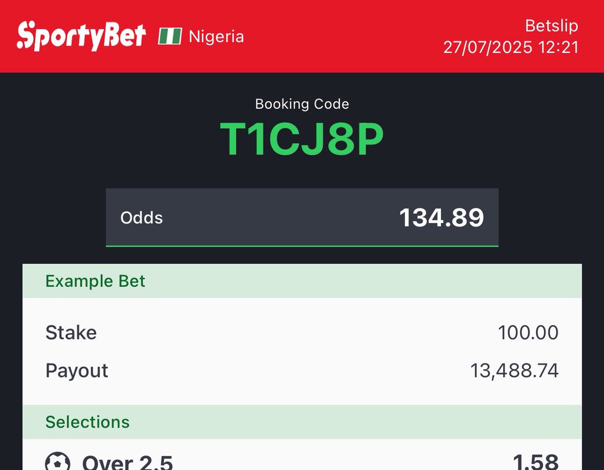 DenaroFreeBets's tweet image. 134 odds T1CJ8P
20 odds L3RNV6