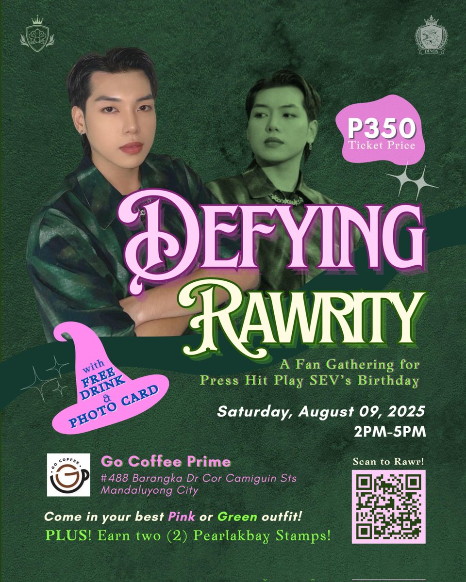 DINOS FOR SEV (@dinosforsev) on Twitter photo 𝐃𝐢𝐧𝐨 𝐏𝐞𝐚𝐫𝐥𝐬, 𝐚𝐫𝐞 𝐲𝐨𝐮 𝐫𝐞𝐚𝐝𝐲? 🦖
Get ready to RAWR and celebrate PHP Sev's birthday in the most magical way. ✨️
Scan the QR or click the link below. See you there. 🩷💚
🔗:forms.gle/o3DHqXP4b11J11…
<a href="/PressHitPlay/">Press Hit Play Official</a> #PHP_SEV
#PressHitPlay #DinosForSev 𝐃𝐢𝐧𝐨 𝐏𝐞𝐚𝐫𝐥𝐬, 𝐚𝐫𝐞 𝐲𝐨𝐮 𝐫𝐞𝐚𝐝𝐲? 🦖
Get ready to RAWR and celebrate PHP Sev's birthday in the most magical way. ✨️
Scan the QR or click the link below. See you there. 🩷💚
🔗:forms.gle/o3DHqXP4b11J11…
<a href="/PressHitPlay/">Press Hit Play Official</a> #PHP_SEV
#PressHitPlay #DinosForSev