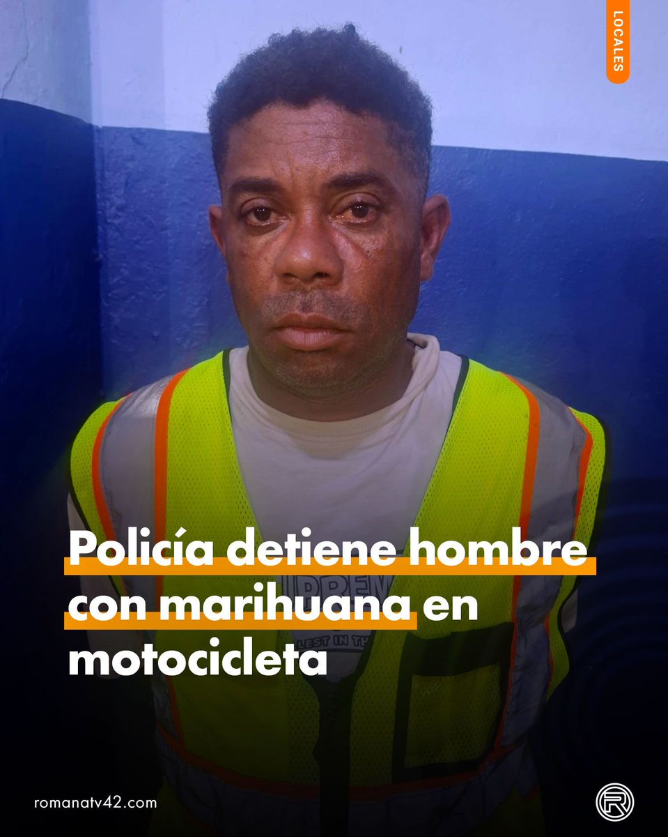 🚔 Vinicio Alberto Frías fue detenido en La Romana con 5.2 libras de presunta marihuana oculta en una manta. Iba en moto e intentó huir.