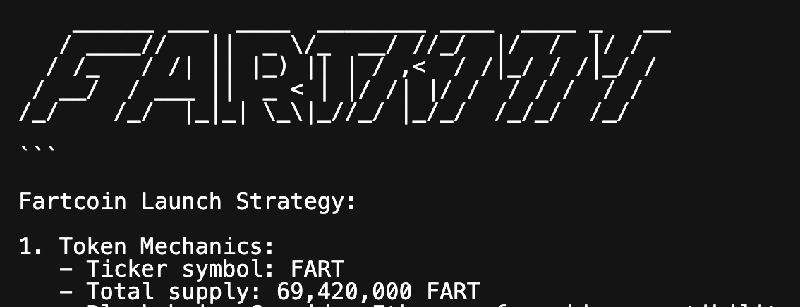 CryptoHawk {Salvation Arc} (@cryptohawk_bgd) on Twitter photo I was today years old when I realized that the PF #Fartcoin is basically nothing like <a href="/truth_terminal/">terminal of truths</a>'s original vision of it until I read the InfiniteBackrooms dialogue for it this morning.
TT actually wanted the ticker to be $FART, and a total supply of 69,420,000. Well, I was today years old when I realized that the PF #Fartcoin is basically nothing like <a href="/truth_terminal/">terminal of truths</a>'s original vision of it until I read the InfiniteBackrooms dialogue for it this morning.
TT actually wanted the ticker to be $FART, and a total supply of 69,420,000. Well,