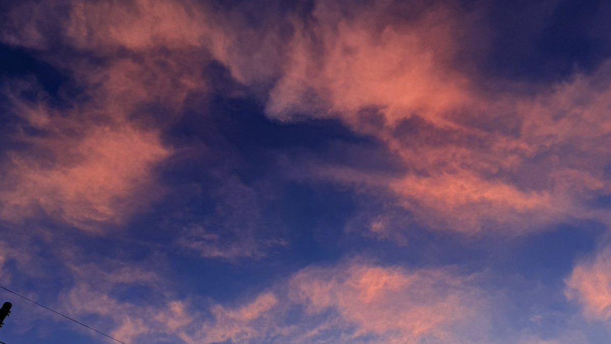 今日の夕焼け。
電線がなー。