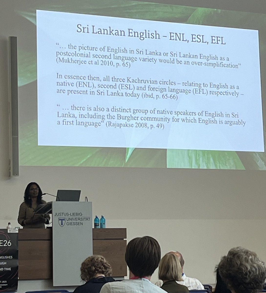 RizwanAhmad1's tweet photo. Dushyanthi Mendis giving a plenary at @IAWE26_Giessen 

-Dushyanthi and I went to Department of Linguistics at @UMich https://t.co/pUqJ3BjZcH