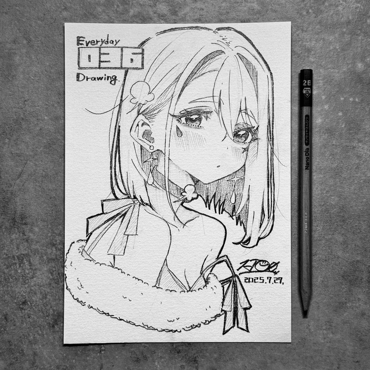 1JO_0's tweet image. YouTubeで始めた新企画「毎日線画-everyday drawing-」の036枚目です。  

■サイズ:A5（210mm×148mm） 
■画材:鉛筆
■仕上げにフィキサチーフ処理済み  

一点ものとなりますので、お求めの方はお早めにどうぞ！

▼購入はこちらから💁
bokkun.booth.pm/items/7233570