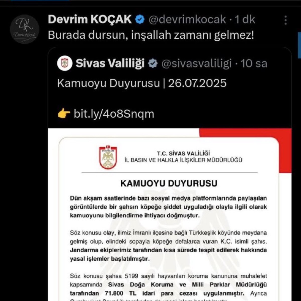 Sizi tehdit etmiş <a href="/sivasvaliligi/">Sivas Valiliği</a> <a href="/valisimsek/">Yılmaz Şimşek</a>
