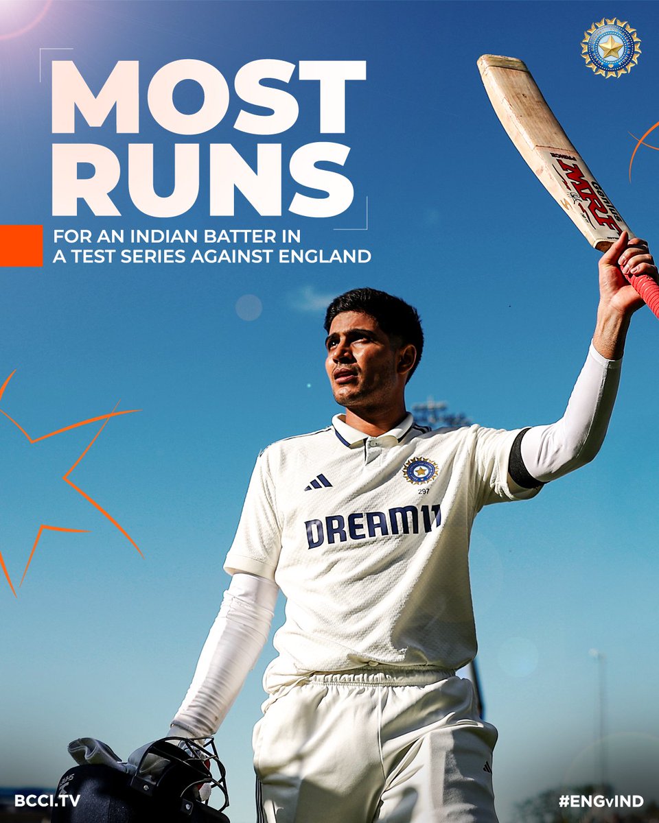 ManojKumar1507's tweet image. Shubman Gill top on table for run in a single series. 

Congratulations 🎉🎉 #Gill for 100* .....

#ShubmanGill #INDvsENG
