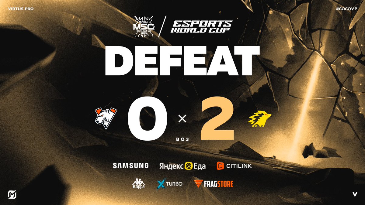 virtuspro's tweet image. We fall to @onic_esports and wrap up our MSC 2025 journey.
Thank you to everyone who followed the Bears throughout the tournament and stood by the team every step of the way 🧡
#MLBB #EsportsWorldCup #EWC25 #EWC #GOGOVP