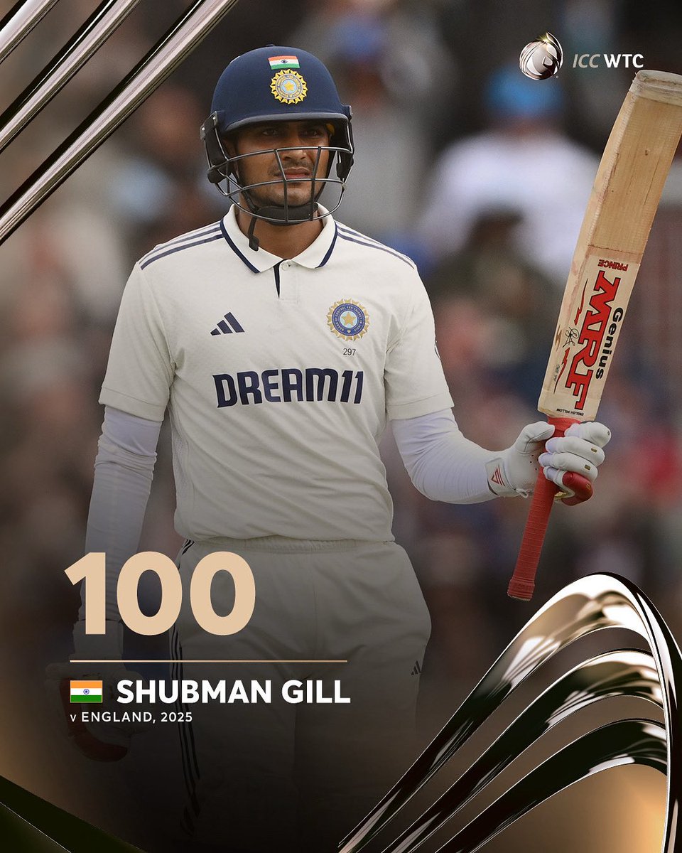 ICC's tweet image. Skipper Shubman Gill with an invaluable century to keep India in the contest at Old Trafford 👏
#WTC27 #ENGvIND 📝: icc-cricket.com/tournaments/wo…