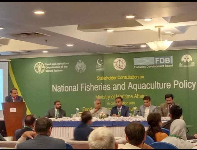 MFDPakistan's tweet photo. A Provincial Stakeholder Workshop was held to shape 🇵🇰 Pakistan’s National Fisheries &amp; Aquaculture Policy with support from MoMA, FDB, FAO, and MFD
 #FAOPakistan #MarineFisheries #FisheriesPolicy #BlueEconomy  #FDBPakistan #MoMA #Stakeholder #AquacultureDevelopment  #DG_MFD https://t.co/9Hrv95zY3F