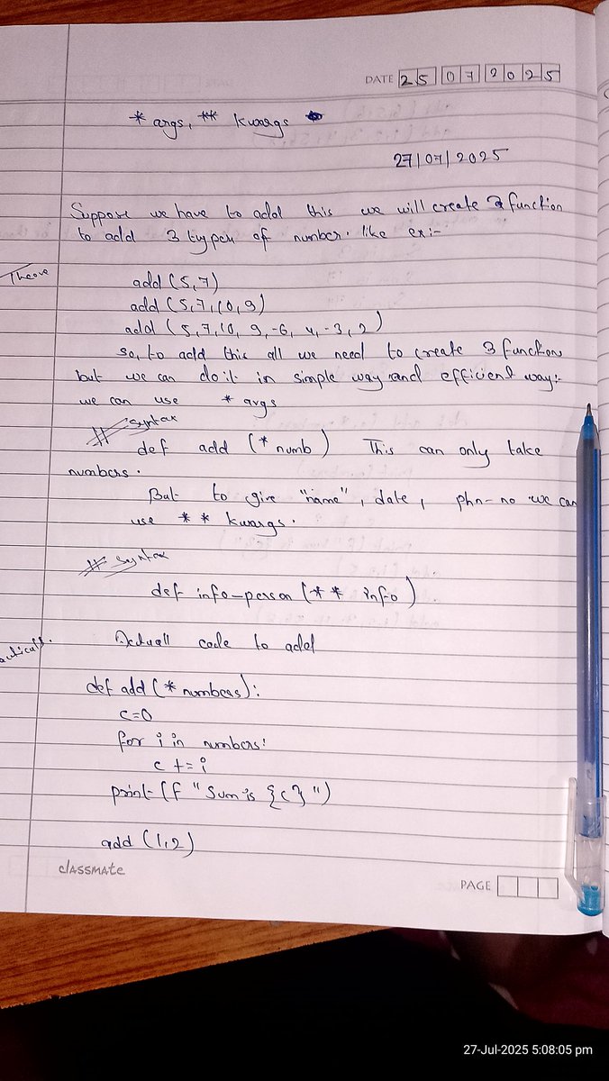 AmanGup02297590's tweet image. Discipline is hard. That’s what separates the 1% from the rest.
Showed up anyway  learned *args and **kwargs today.
Not perfect, just persistent

#100DaysOfCode #PythonLearner #DisciplineOverMotivation #amancodes