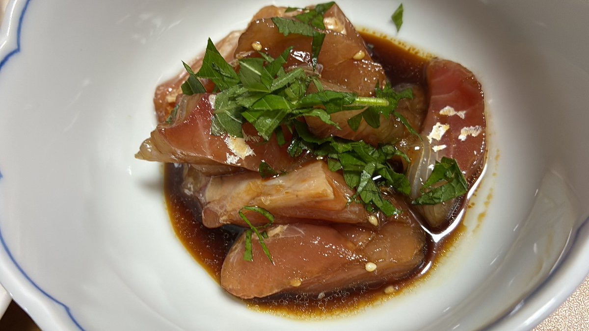 マグロと鯛の韓国風マリネ

であってるのかな？😅