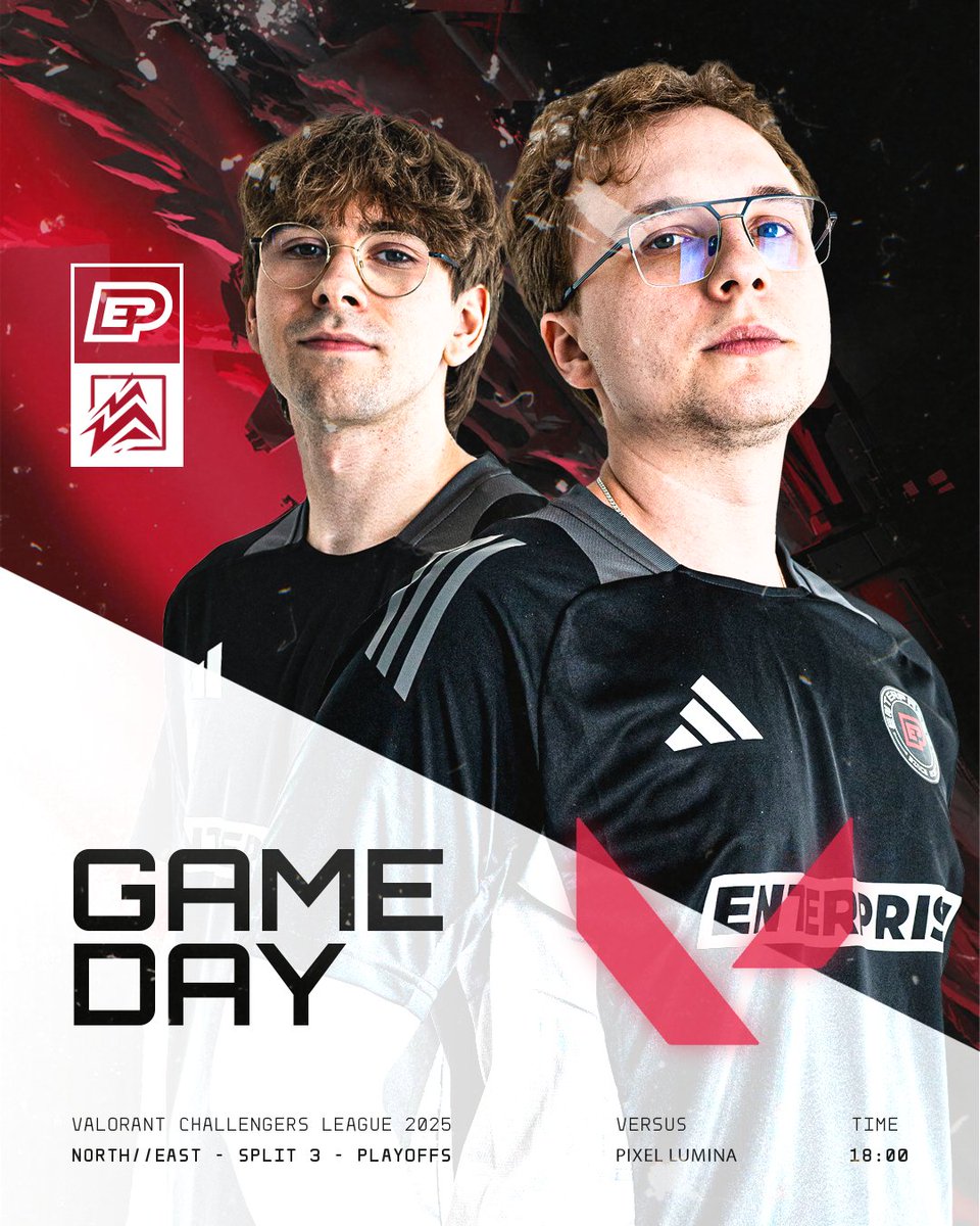 enterprise_esp's tweet image. Welcome to the Playoffs @valleague_ne! 🤠
1st match at 6PM vs @PixelLumina, GL & HF. ⚔️
🇬🇧 twitch.tv/valorantleague…
🇨🇿 twitch.tv/vasek