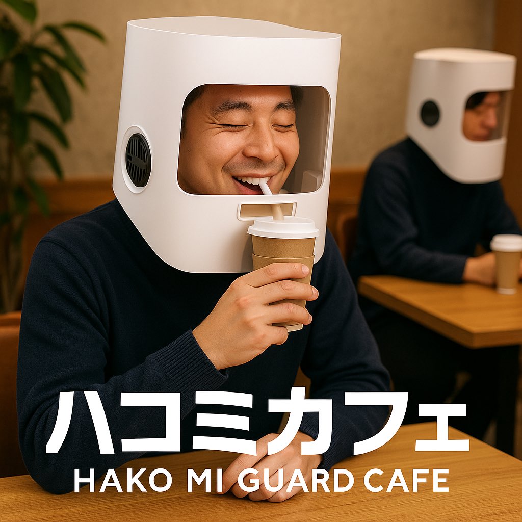 super567bot's tweet image. 飲みたい。
でもマスクは外せない。
そんなあなたのための場所。
🟦ハコミカフェ🟦
ストローのすき間から、自由の味を。🥤😌
#ハコミガード #感染対策のその先へ