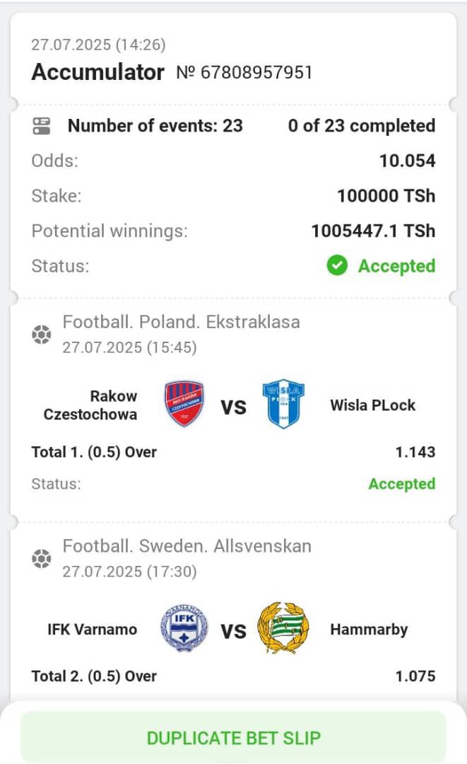 the_engineer777's tweet image. COMPANY : FANSPORT📌
DAILY SLIPS 10, 5 & 2🔥🔥🔥
ODDS 10👉 : RJDG3
ODDS 5👉 : 99EG3
ODDS 2👉 : AGGG3
KUJISAJILI(Register👇)FANSPORT📌
Reg👉 : rb.gy/152i5i
PROMOCODE : INJINIA
APK link: rb.gy/7xoq8f
☎️+255627461577-FREE WHATSAPP GROUP📌