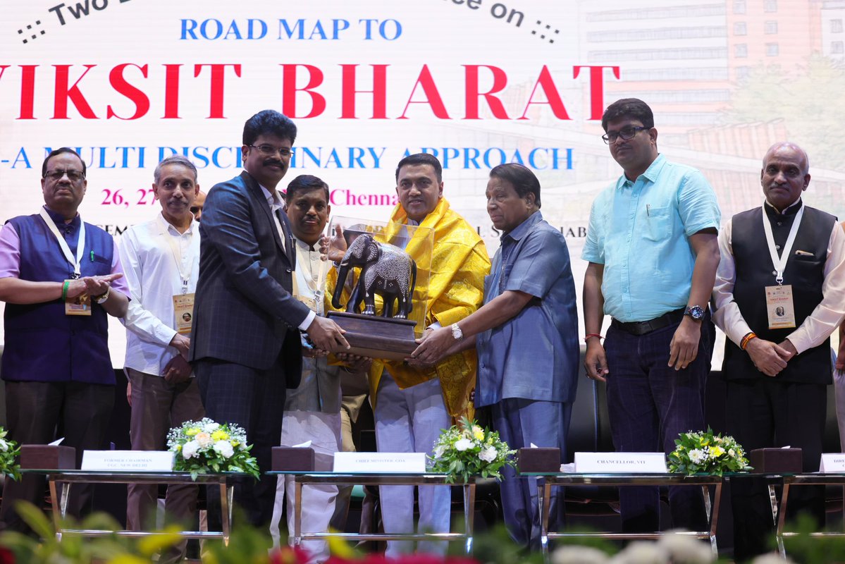 DrPramodPSawant's tweet image. Honoured to address the valedictory session of the National Conference on Roadmap to Viksit Bharat 2047, organized by Tamil Nadu Higher Education Teachers Association (THETA), Akhil Bhartiya Rashtriya Shaikshik Mahasangh (ABRSM) & VIT, at @ChennaiVit Campus.
It was inspiring to…