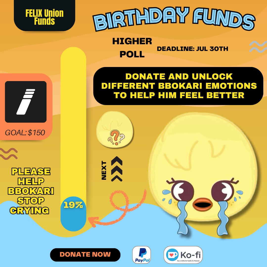 FELIXUnionFunds's tweet image. 🎁 #FELIX Birthday Funds
⌛️HIGHER: D-2🚨
🎯$150 (19%)
Donate & unlock different Bbokari emotions & help him feel better
Paypal:paypal.com/paypalme/felix…
Ko-fi:ko-fi.com/felixunionfunds
Every contribution matters! Your support is always appreciated🙏
#李龙馥 #필릭스 #フィリックス