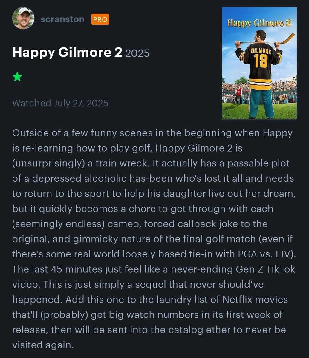 thewealthdad's tweet image. One of the most "have it on in the background while boredly scrolling on your phone every 5-10 minutes" films in recent memory........
#HappyGilmore2