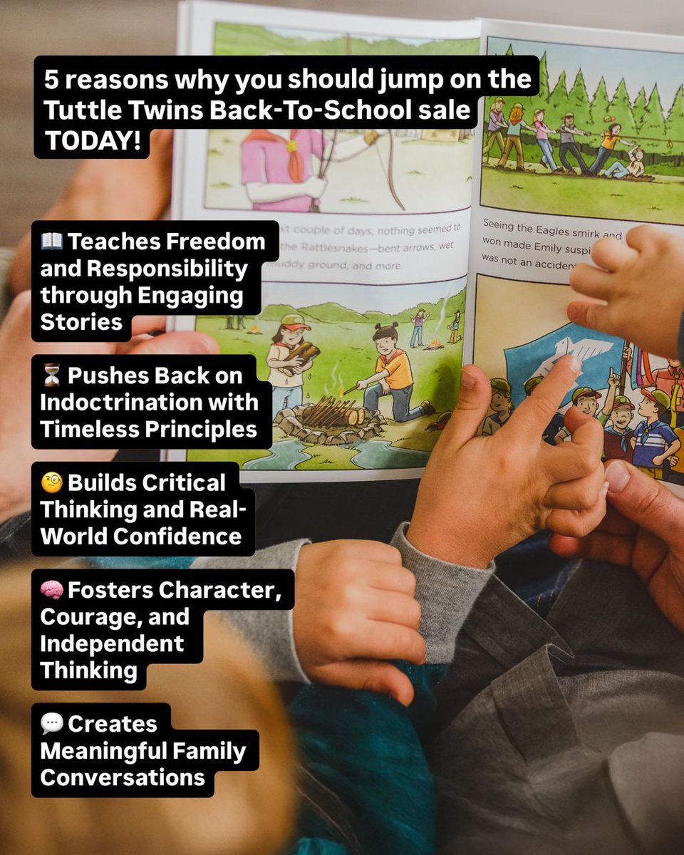 What parents are saying about the Tuttle Twins books:

💬 “They teach values in a way my kids actually understand.”
💬 “We talk more, think deeper, and laugh while we read.”
💬 “Best part of our homeschool routine now.”

The Back-to-School Sale is happening now—up to 70% off.

➡️