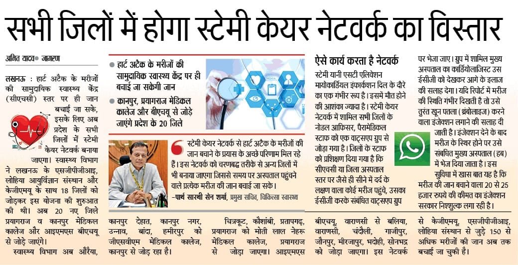 AwasthiAwanishK's tweet image. Under the leadership of Hon’ble CM Shri @myogiadityanath ji, @UPGovt is expanding the heart attack care network across all districts! This initiative ensures timely diagnosis & treatment at primary health centers, reducing mortality rates, especially in remote areas. A…