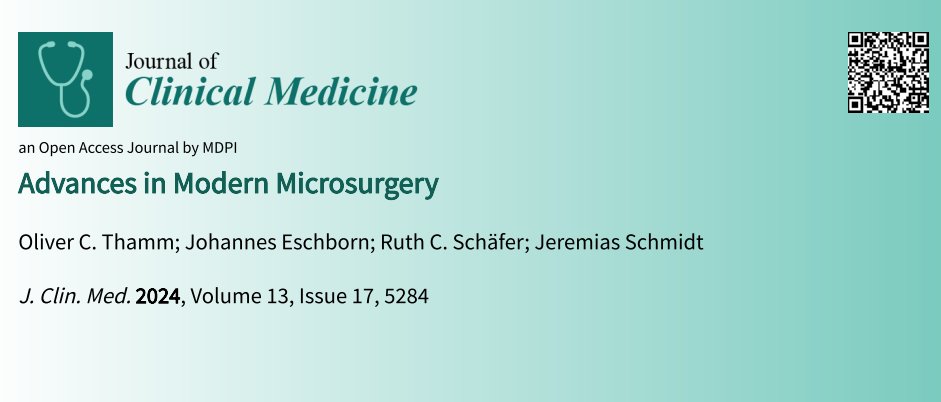 JCM_MDPI's tweet image. #mdpijcm
🙌Views 2437, Citations 8
#robotic-assisted surgery
#peripheral_nerve_reconstruction
📖Advances in Modern #Microsurgery
by Oliver C. Thamm et al. 
👉mdpi.com/2945326
@MediPharma_MDPI