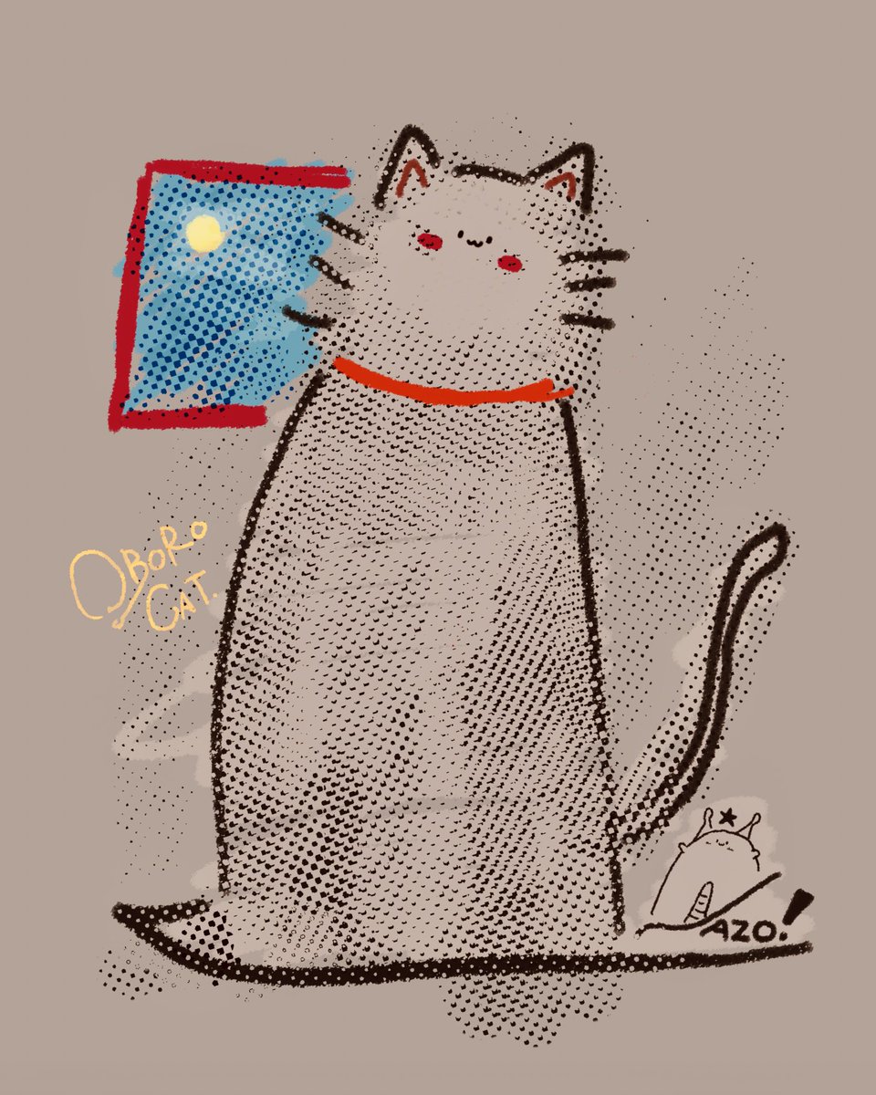 NAZOSEIMEITAI's tweet image. 『 OBORO CAT 』
#illustration #art #イラスト #絵 #アート #猫 #ねこ #cat #オリジナルキャラクター #朧月