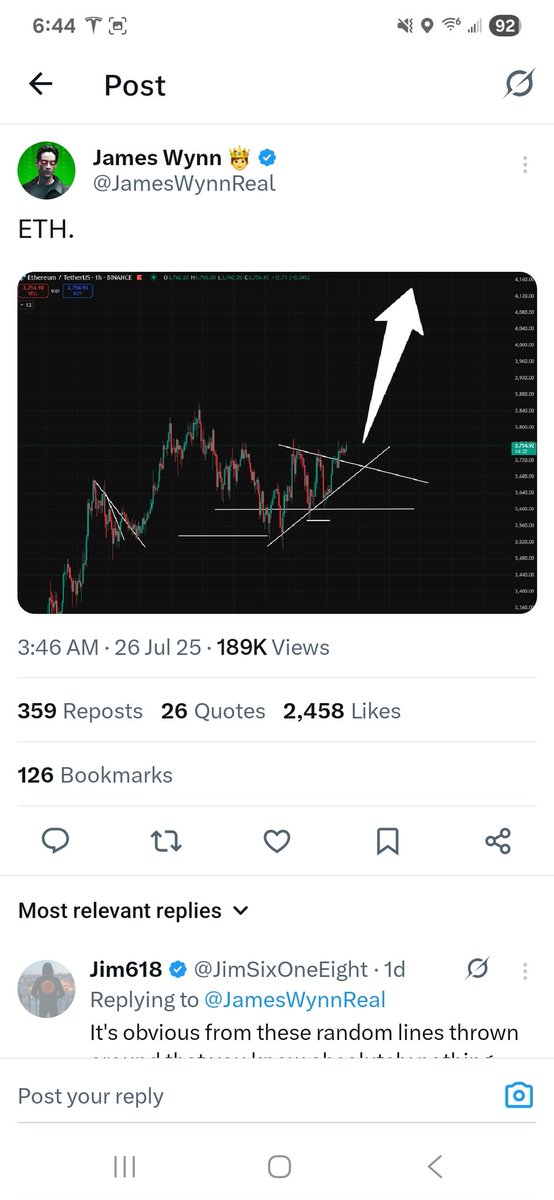 SithHaters's tweet image. Never seen a more bi-polar display of degenerate gambling in my life.
Bro, not hours apart, flips his narrative (good too because it was dead ass wrong and I called him out over it 😂, what a joker)
@JamesWynnReal "BLACK SWAN, OMG WE ARE ALL GUNNA DIE!!"
Also @JamesWynnReal…