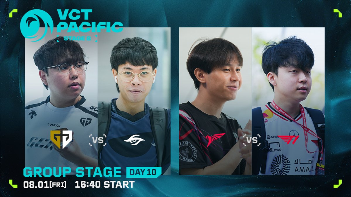 VALORANT Champions Tour JAPAN (@valesports_jp) on Twitter photo #VCTPacific STAGE 2 DAY 10
本日の対戦組み合わせ🔥
16:40- 配信開始‼️
⚔️MATCH 1
<a href="/geng_gold/">Gen.G Gold</a> vs <a href="/teamsecret/">Team Secret</a>
⚔️MATCH 2
<a href="/TALON_VALORANT/">TALON_VALORANT</a> vs <a href="/T1/">T1 VALORANT</a>
🎙️キャスター
河野海樹 / <a href="/akxm_fps/">河野 海樹/Kaiki Kawano</a>
yukishiro / <a href="/yukishiro3/">yukishiro</a>
yue / <a href="/64xk/">yue</a>
大会の視聴はこちら📺
🟣twitch.tv/valorant_jpn #VCTPacific STAGE 2 DAY 10
本日の対戦組み合わせ🔥
16:40- 配信開始‼️
⚔️MATCH 1
<a href="/geng_gold/">Gen.G Gold</a> vs <a href="/teamsecret/">Team Secret</a>
⚔️MATCH 2
<a href="/TALON_VALORANT/">TALON_VALORANT</a> vs <a href="/T1/">T1 VALORANT</a>
🎙️キャスター
河野海樹 / <a href="/akxm_fps/">河野 海樹/Kaiki Kawano</a>
yukishiro / <a href="/yukishiro3/">yukishiro</a>
yue / <a href="/64xk/">yue</a>
大会の視聴はこちら📺
🟣twitch.tv/valorant_jpn