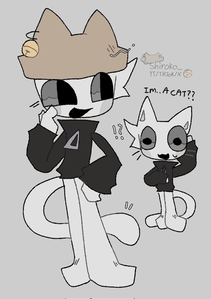 Shiroko_Shirooo's tweet image. I'm a cat??? Well that's weird.. That tail pop up outta nowhere. #doodle