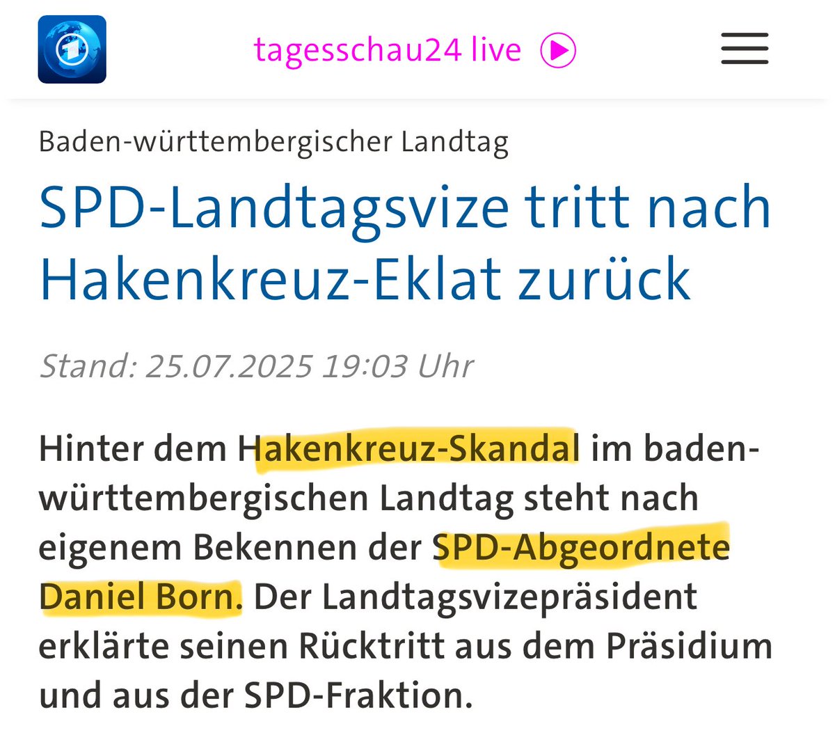 LarsHaise's tweet image. Wie viele Hakenkreuze hat man in der @spdde eigentlich „frei“, bis man aus der Partei fliegt, @larsklingbeil?
Der Hakenkreuz-Maler steht sogar auf Listenplatz 5 für die #LTWBW26. Wird er für seine Aktion auch noch mit weiteren 5 Jahren Diäten belohnt, @AndreasStochMdL?