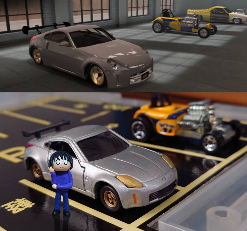 fudgebitter's tweet image. ゲーム内のキャラや物品を現実の立体物で再現したり、逆に手持ちの物品をゲーム内で再現して使う遊び、すごく楽しいよね