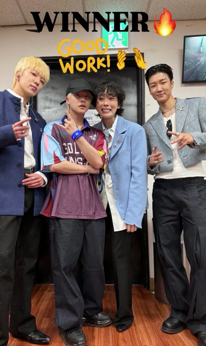 WINNER with Jinhwan who came to support In Our Circle 💙❤️ #JINHWAN #iKON  #WINNER @yg_winnercity, image size:714x1200