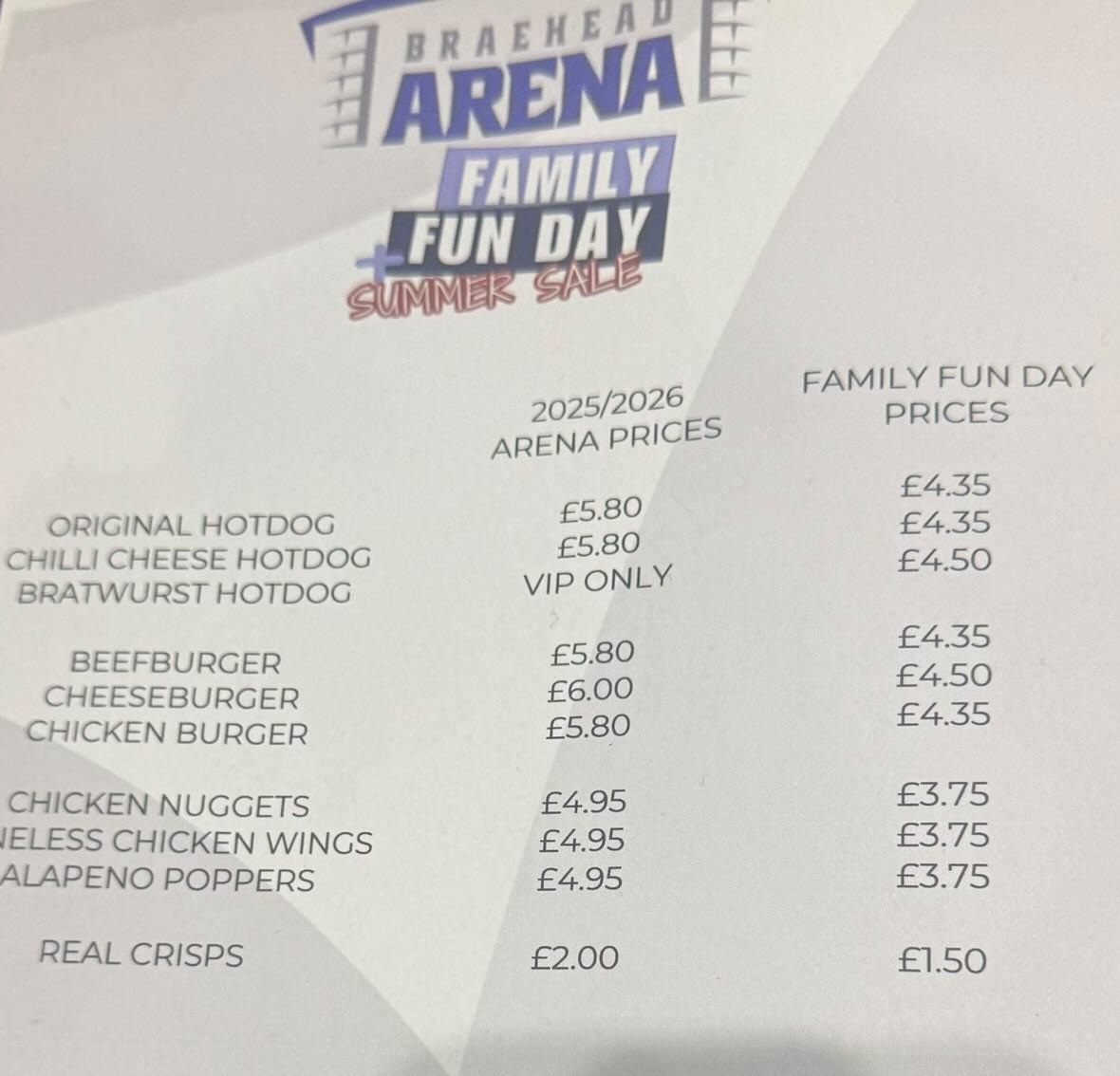 Matt69Harrison's tweet image. Nothing beats a Braehead cheeseburger, and right now you can spend £6 per person. That's £24 before drinks for a family of 4.
@ClanIHC @ArenaBraehead