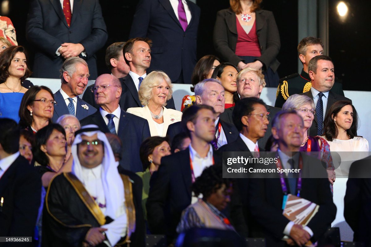 Cathy57600977's tweet image. #OTD Prince Charles, Prince of Wales and Camilla, Duchess of Cornwall attend the Opening Ceremony of the London 2012 Olympic Games.