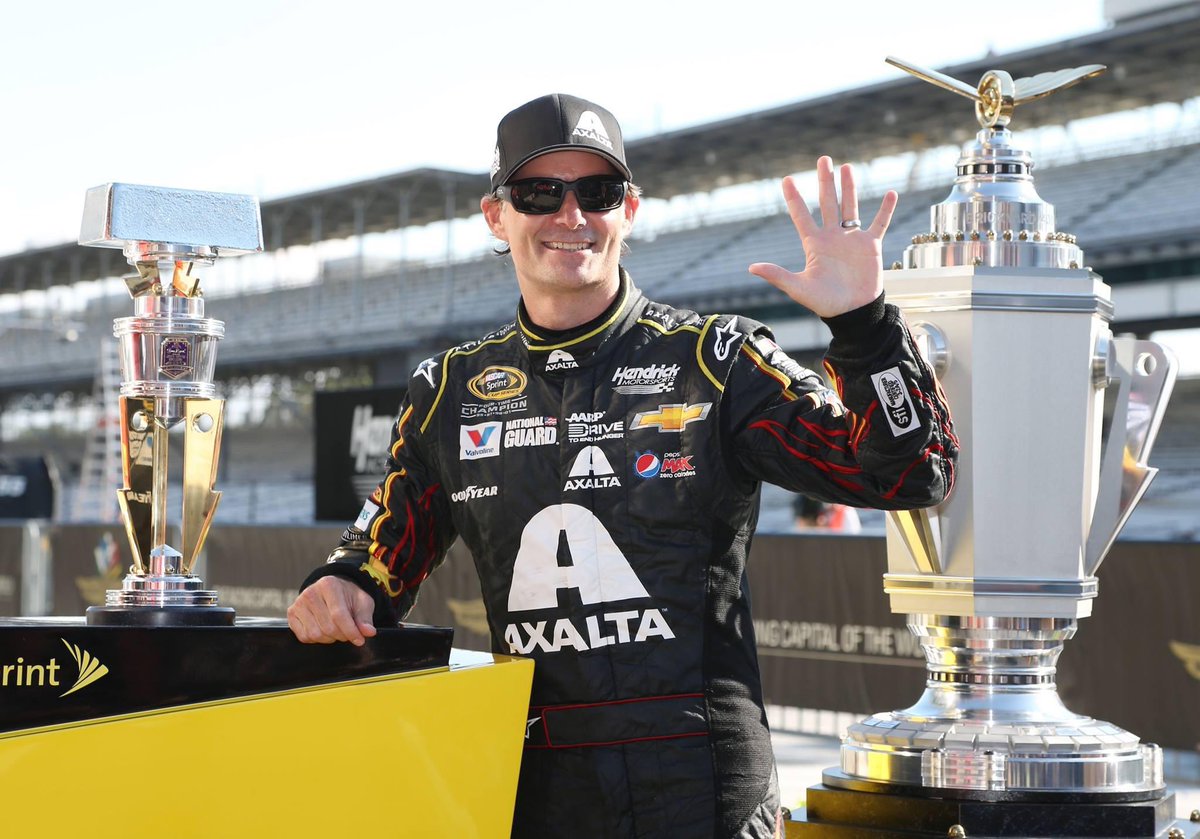 JGinfo's tweet image. On this date [July 27] in 2014: Jeff Gordon won the Brickyard 400 @IMS for a record setting 5th time. He became the first #NASCAR driver to win the same race 20 years apart after winning the inaugural NASCAR race at Indianapolis Motor Speedway in 1994. Career win #90.