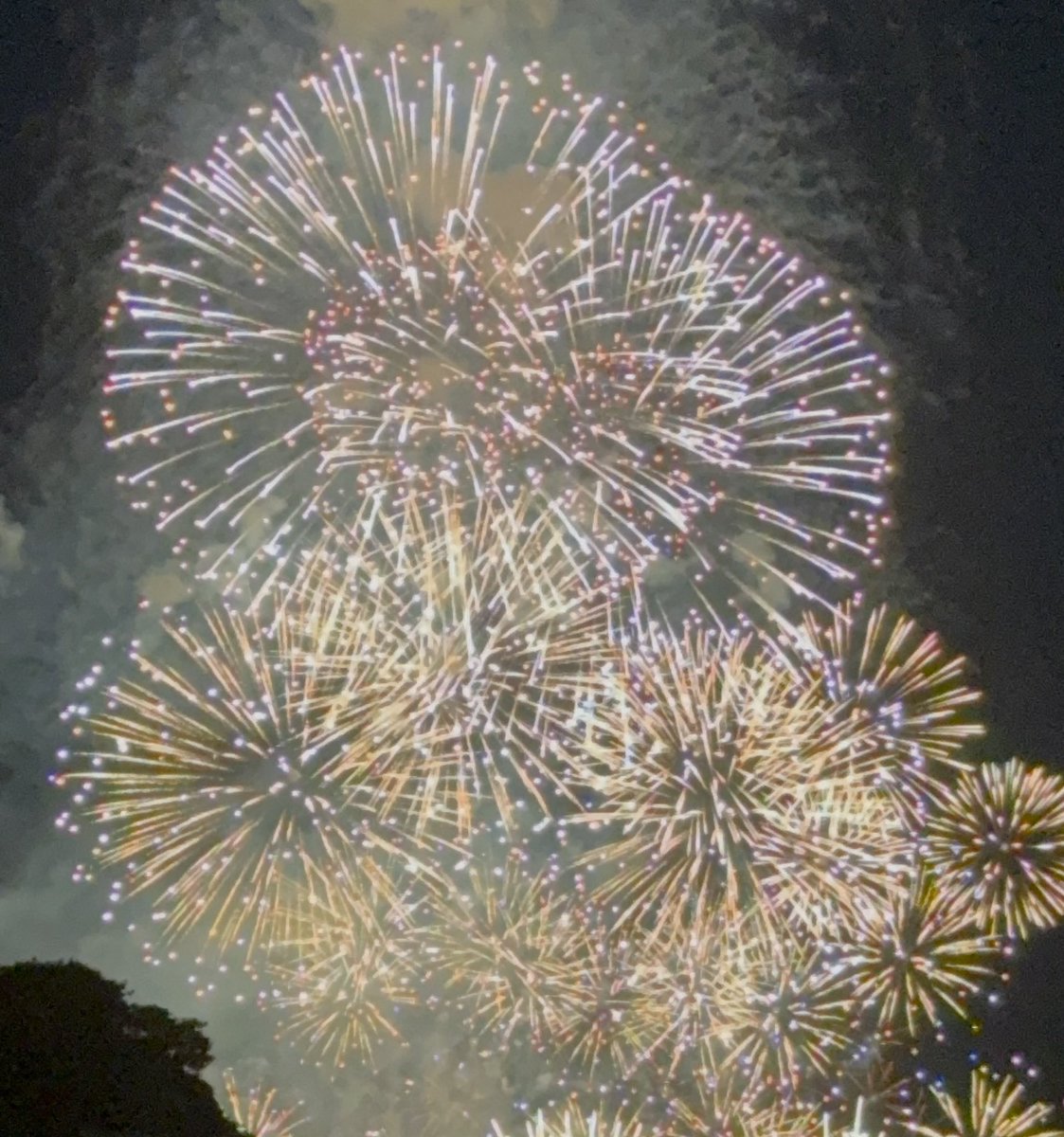 meb56r's tweet image. 🎆ー！✨
青から赤に変わるのもあって、うれん！って思ったけど撮れず…
※音はなし