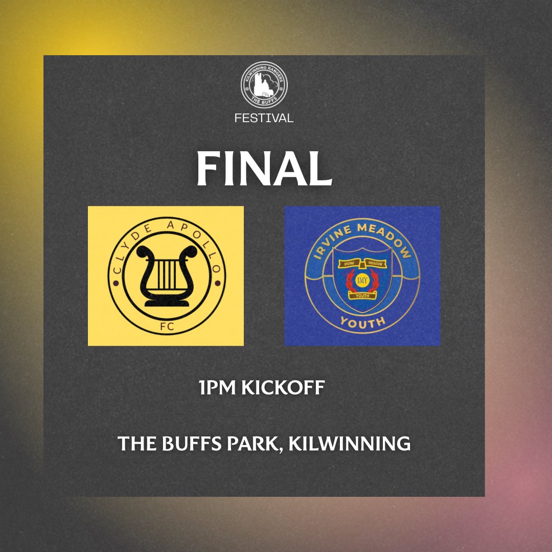 𝗧𝗛𝗥𝗢𝗨𝗚𝗛 𝗧𝗢 𝗧𝗛𝗘 𝗙𝗜𝗡𝗔𝗟!

The 2013’s have made it through to the final of the Kilwinning Festival where they will face Irvine Meadow after getting past Morton Thistle in pens. Kick off approaching as we kick off at 1🤞

🟡⚫️⚪️