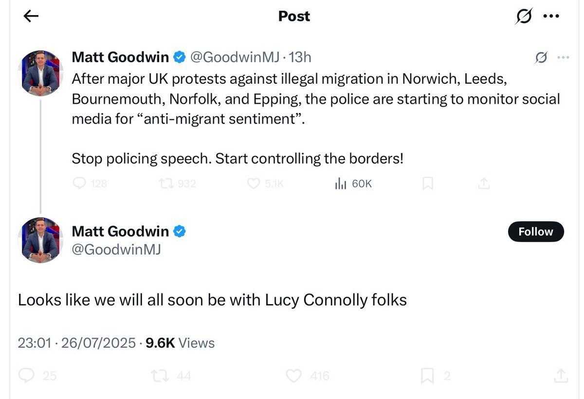 peterjukes's tweet image. Meanwhile, who else is criticising the police for monitoring potential disturbances of the peace, and violent racist attacks on Mosques and Migrant Hostels? The Lucy Connolly support says it all