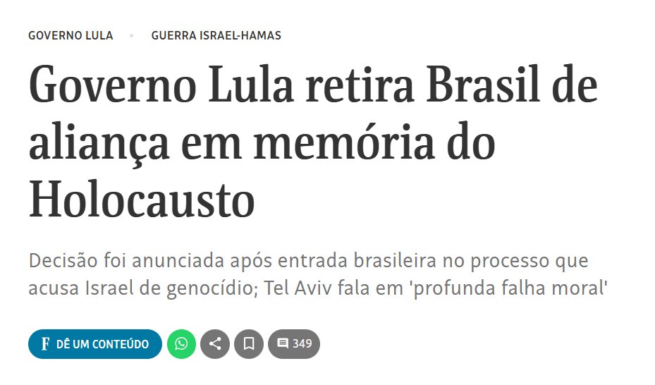 É estarrecedor ver o Governo Brasileiro decidir deixar a Aliança Internacional para a Memória do Holocausto (IHRA), organismo dedicado à preservação da memória histórica e à prevenção de todas as formas de antissemitismo e intolerância.

O combate ao antissemitismo (assim como a
