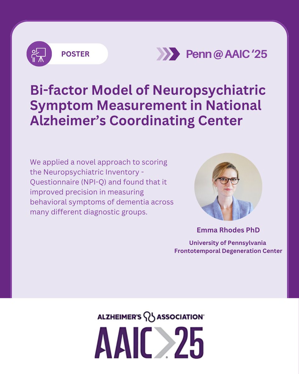 PennFTDCenter's tweet image. The Alzheimer's Association International Conference has officially kicked off! Penn staff are attending and presenting their latest findings with posters and presentations throughout the week! #AAIC25 #PennatAAIC25