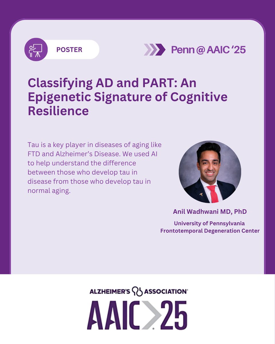 PennFTDCenter's tweet image. The Alzheimer's Association International Conference has officially kicked off! Penn staff are attending and presenting their latest findings with posters and presentations throughout the week! #AAIC25 #PennatAAIC25