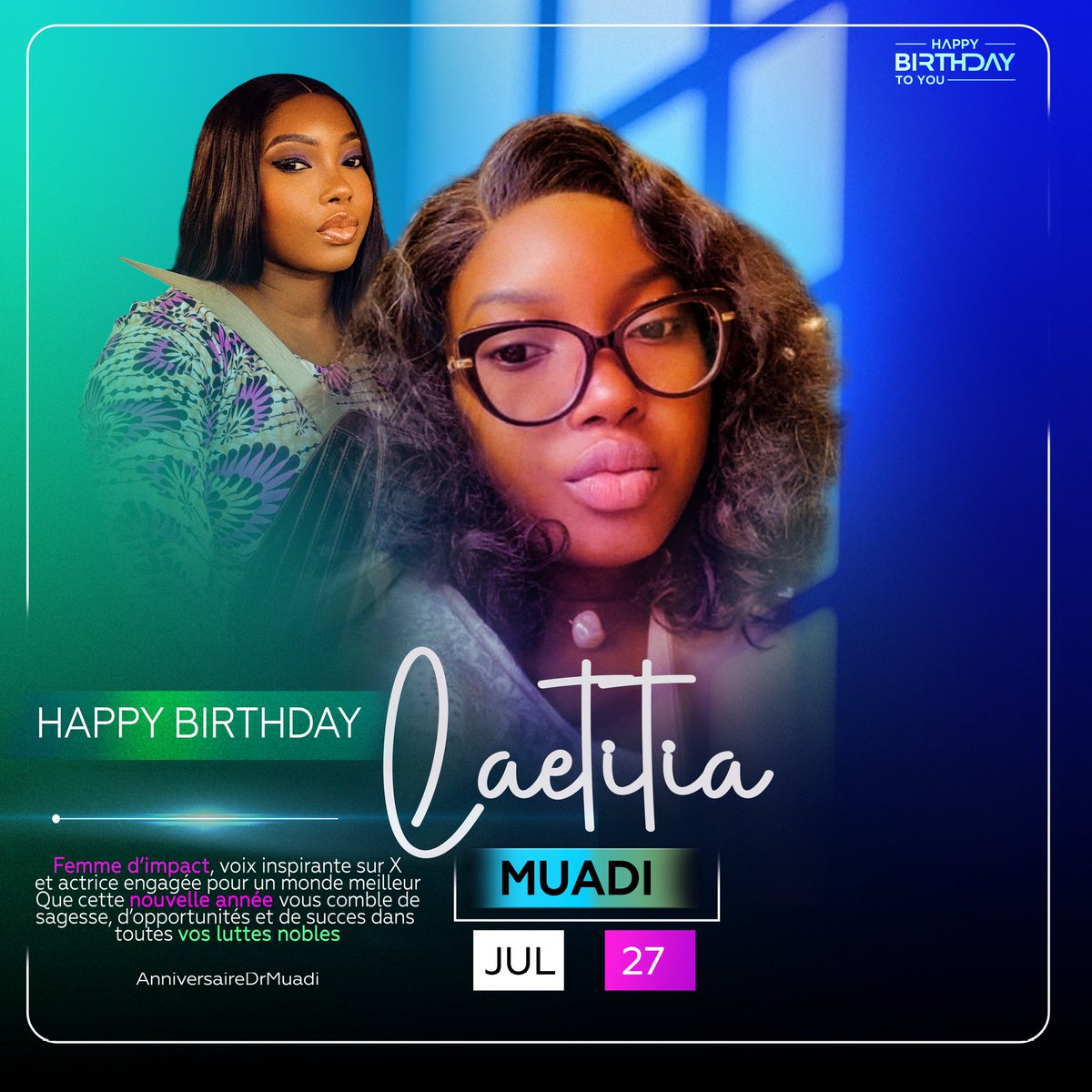 Joyeux anniversaire Dr <a href="/MuadiLaeticia/">Laetitia Muadi</a>