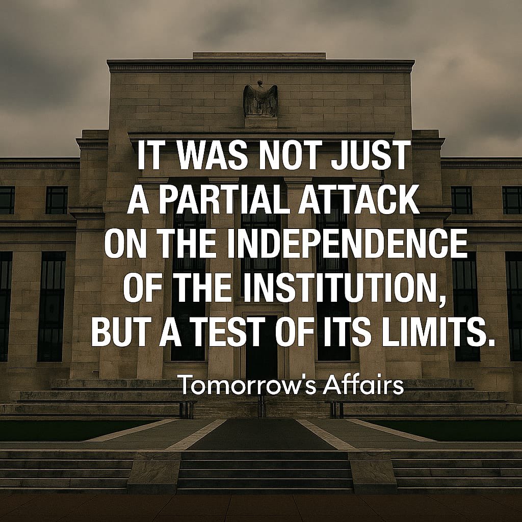 tmrwsaffairs's tweet image. 🇺🇸 Trump’s visit to the Fed wasn’t just symbolic — it was a challenge.
Is America’s central bank still untouchable? Or is its independence now just a myth under pressure?
A full-scale test of monetary authority 👉 tomorrowsaffairs.com/trump-is-testi…
#FederalReserve #Trump #InterestRates…